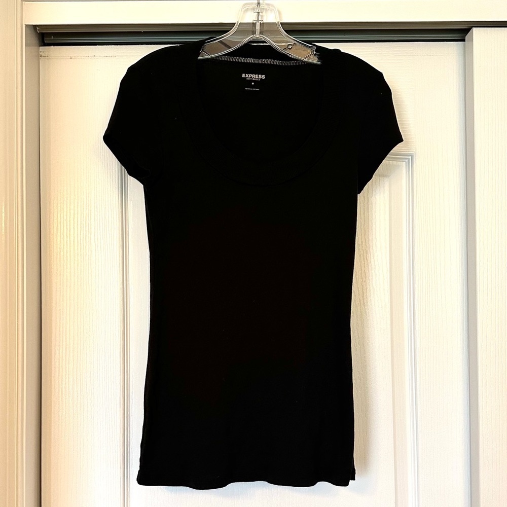 EXPRESS Sexy Basics Black Short Sleeve Top Size M